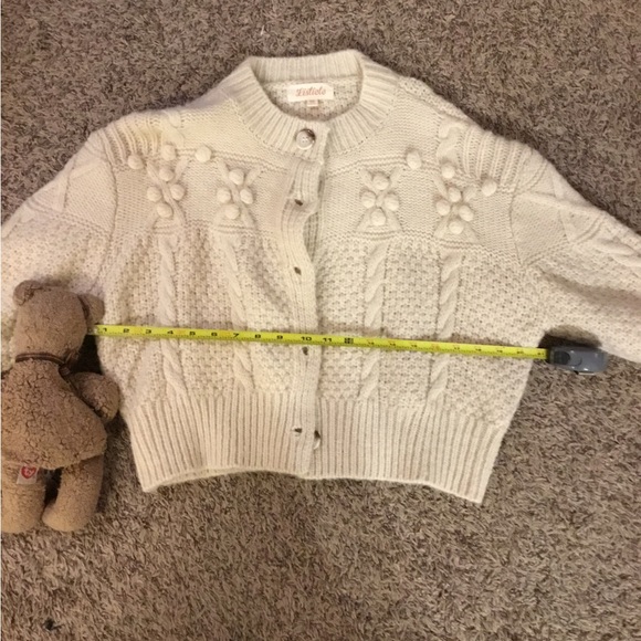 Listicle Cream Knit Cardigan with Button Detail - Picture 5 of 5